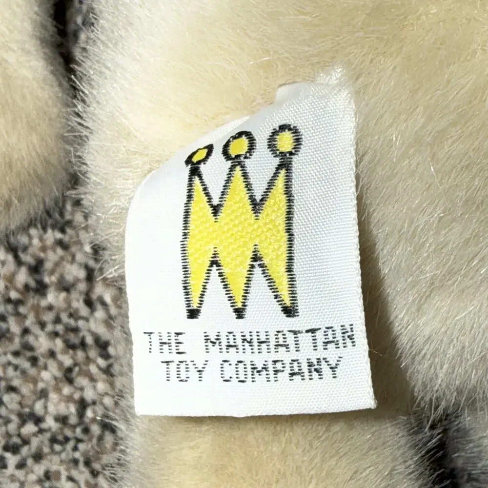 Manhattan Toy Bunny Rabbit Plush Stuffed Animal Ivory Cream Sleepy Eyes 1993